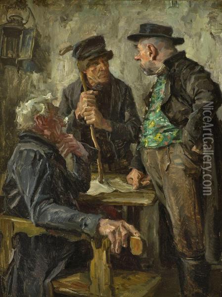 Drei Bauern Im Disput Oil Painting - Hans Best