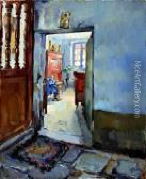 Doorkijkje In Binnenhuis Oil Painting - Abraham Fresco