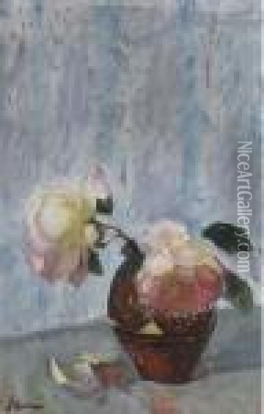 Vase De Fleurs Oil Painting - Henri Lebasque