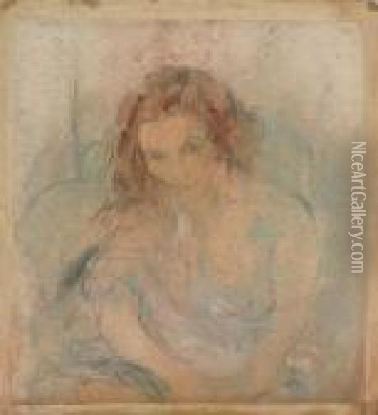 Portrait Of Hermine David, The Artist's Wife Oil Painting - Jules Pascin