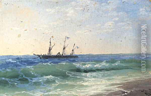 Coastal Shipping Oil Painting - Ivan Konstantinovich Aivazovsky