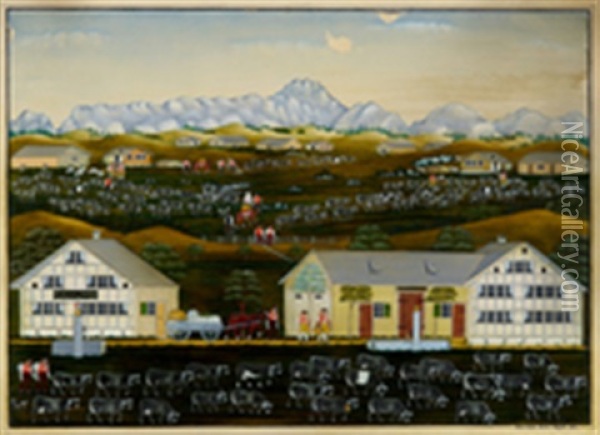 Grosse Appenzellerlandschaft Mit Santis Oil Painting - Johannes Zuelle