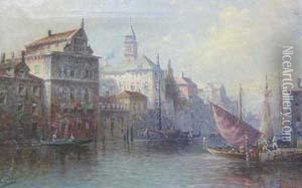 Venetian View Oil Painting - Carlo Chiostri