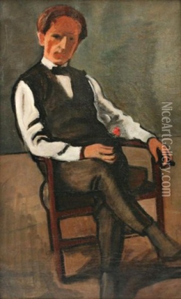 Gentleman In Waiting Oil Painting - Georges (Karpeles) Kars