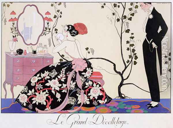 The Backless Dress 1920 Oil Painting - Georges Barbier