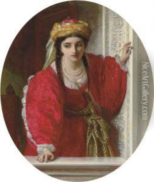 Juliet At Her Balcony Oil Painting - Abraham Solomon