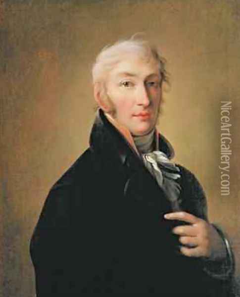 Portrait of Nikolay Mikhaylovich Karamzin 1766-1826, 1805 Oil Painting - Giovan Battista Ortolani-Damon