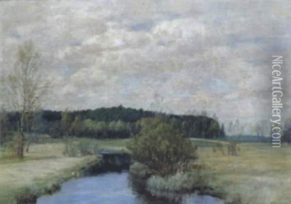 Teichlandschaft Oil Painting - Franz Lippisch