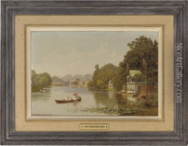 Boating, Hampton On Thames Oil Painting - John Mulcaster Carrick