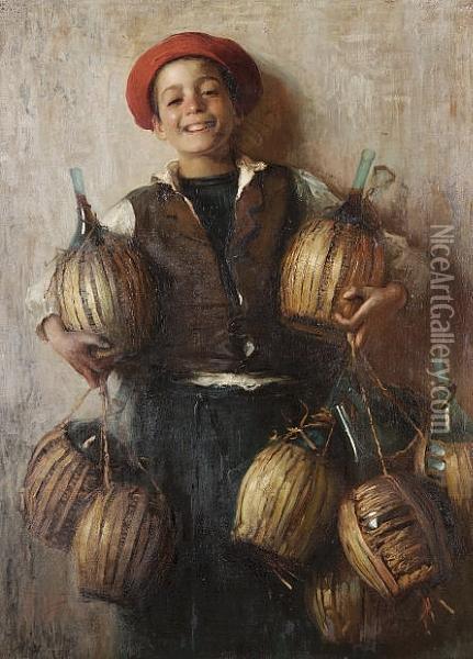 The Chianti Seller Oil Painting - Cipriano Cei