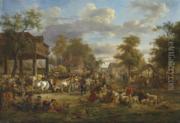 A Country Fair Oil Painting - Jean Louis (Marnette) De Marne