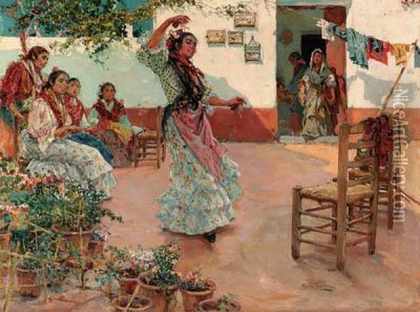The Flamenco Dance Oil Painting - Manuel Ruiz Guerrero