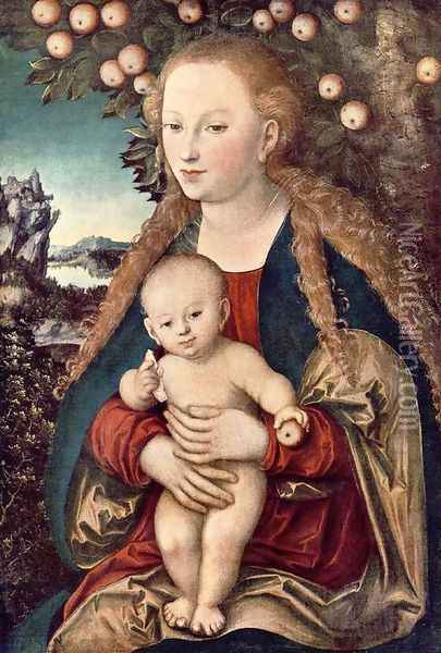 Virgin and Child 1525-30 Oil Painting - Lucas The Elder Cranach