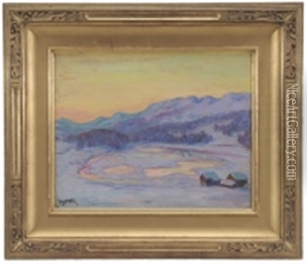 Frozen Pond Oil Painting - William Samuel Horton