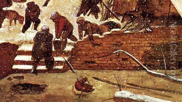 Adoration of the Kings in the Snow (detail) Oil Painting - Pieter the Elder Bruegel