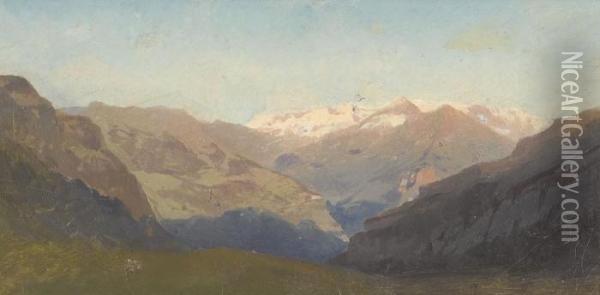 Sommerliche Berglandschaften Oil Painting - Friedrich Zimmermann