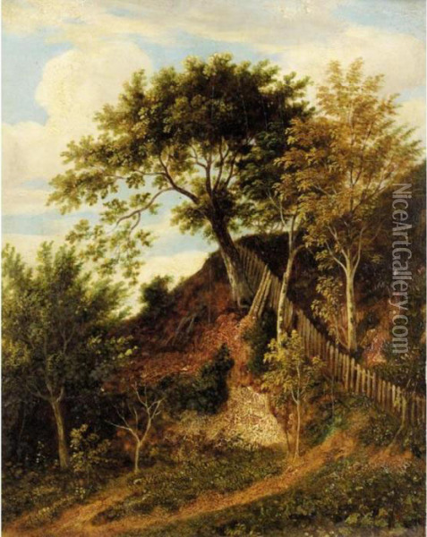 Wooded Landscape Oil Painting - Samuel David Colkett
