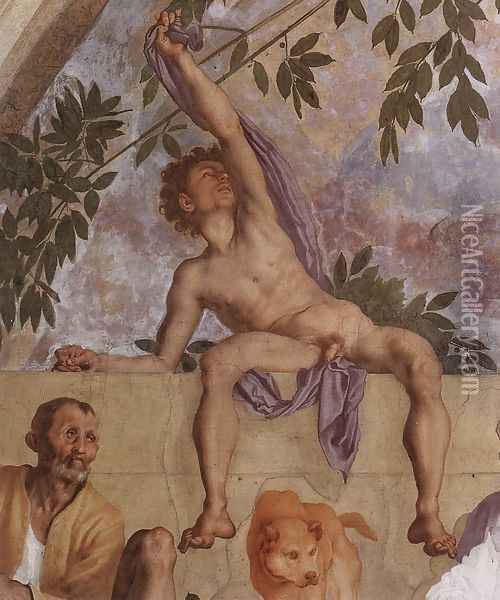 Vertumnus and Pomona (detail-2) 1519-21 Oil Painting - (Jacopo Carucci) Pontormo
