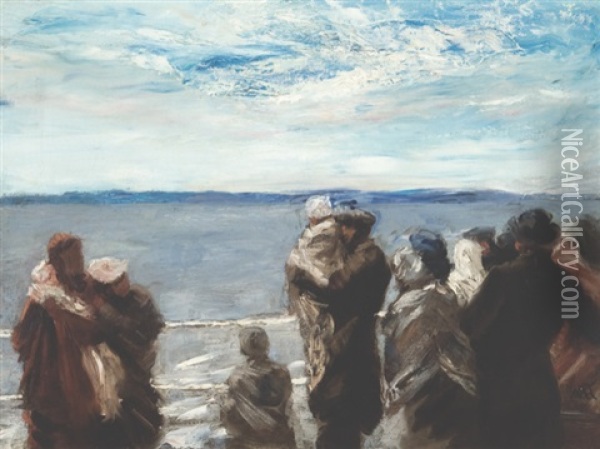 The Promised Land (the Ferry To Appledore) Oil Painting - William Morris Hunt