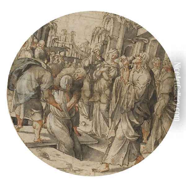 The Raising of Lazarus Oil Painting - Jan Swart Van Groningen
