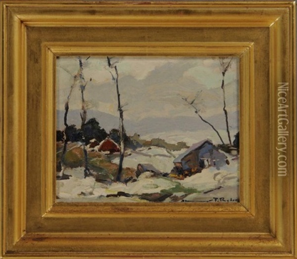 Winter Landscape And Fall Landscape Oil Painting - Chauncey Foster Ryder