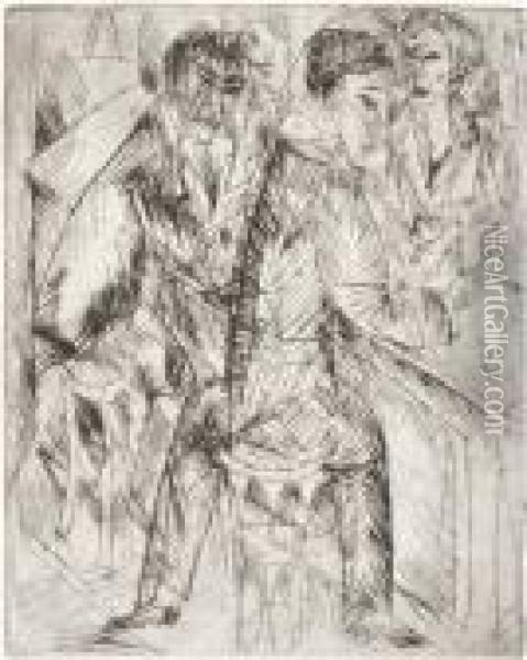 Barszene Oil Painting - Ernst Ludwig Kirchner