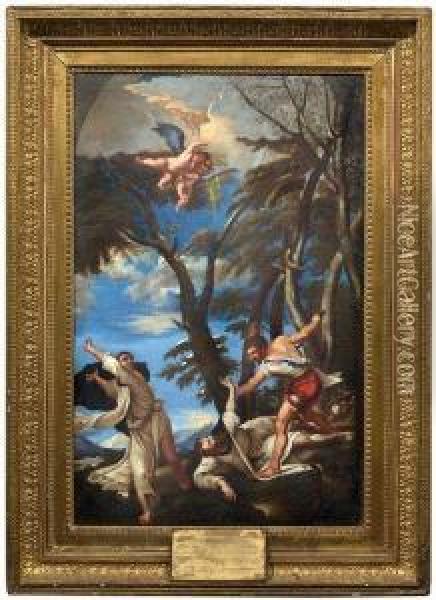 Der Tod Des Petrus Martyr Oil Painting - Tiziano Vecellio (Titian)