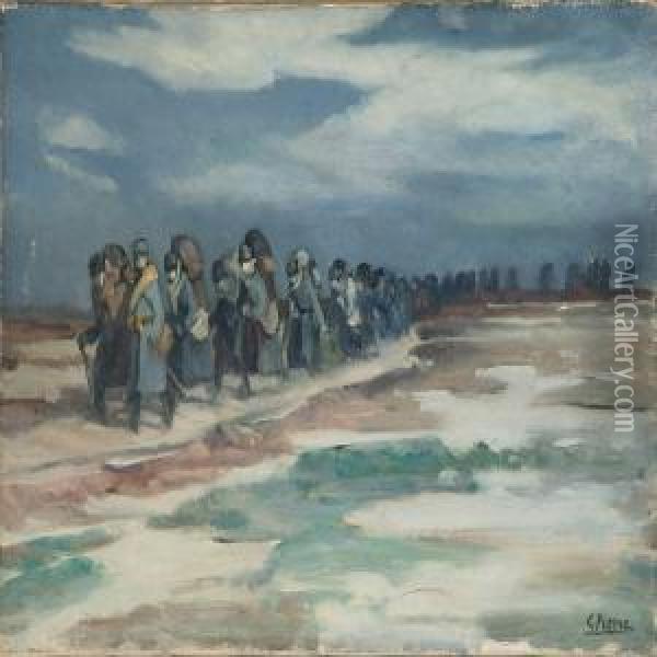 Soldiers Onmarch Oil Painting - Gustave Rene Pierre