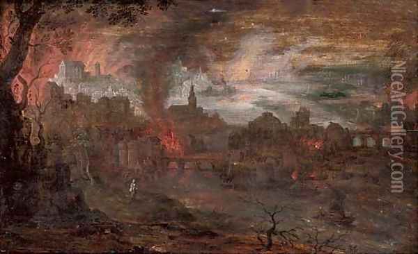 The destruction of Sodom and Gomorrah Oil Painting - Frederik Van Valckenborch