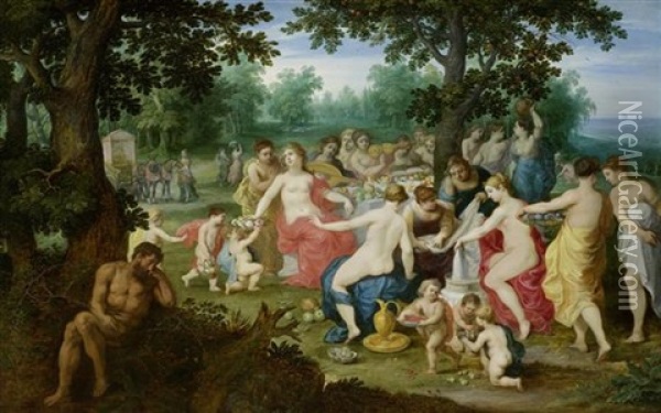 Odysseus Und Nausicaa Oil Painting - Hendrik van Balen the Elder