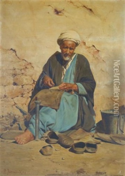 The Arab Cobbler Oil Painting - Pavlo Prosalentis