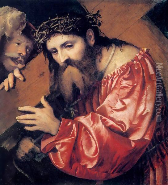 Christ Carrying the Cross Oil Painting - Gerolamo Romanino
