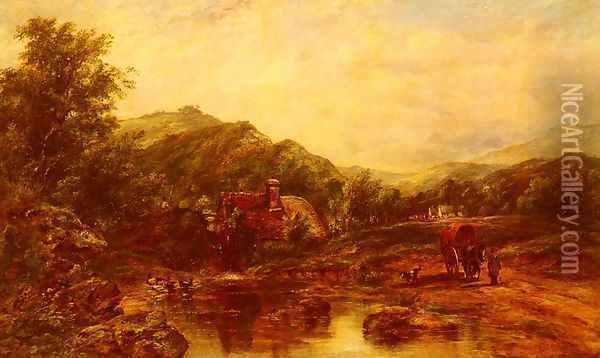 A Mill Stream Among The Hills Oil Painting - Frederick Waters Watts