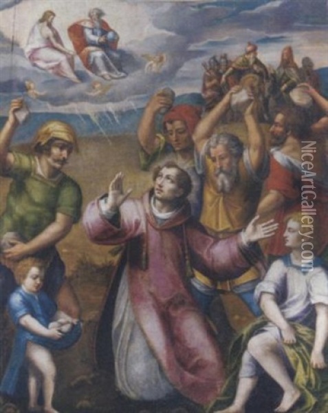 The Martyrdom Of Saint Stephen Oil Painting - Vicente Juan (de Juanes) Masip