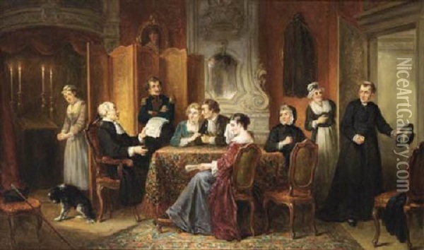 The Contract Oil Painting - Henricus Engelbertus Reijntjens