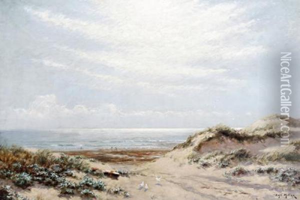 Constantine Bay, Cornwall Oil Painting - James H.C. Millar