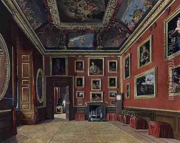 The Kings Dressing Room, Windsor Castle, from Royal Residences, engraved by W. J. Bennett, pub. by William Henry Pyne (1769-1843), 1816 Oil Painting - Charles Wild
