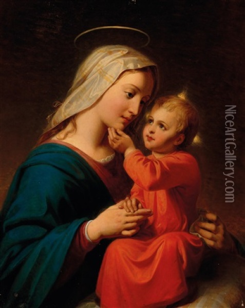 Madonna With Child Oil Painting - Franz Russ the Elder
