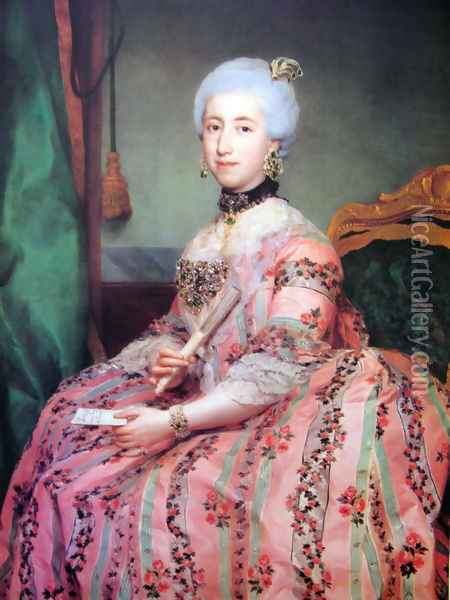 Maria Francisca Pignatelli and Gonzaga, Duchess of Medinaceli Oil Painting - Anton Raphael Mengs