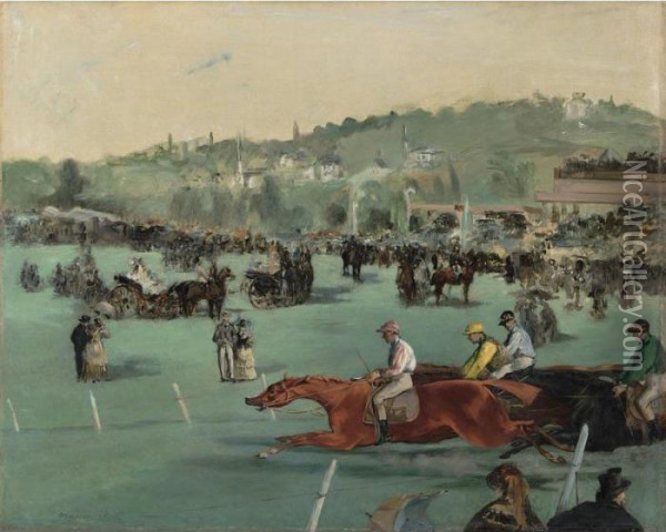 Les Courses Au Bois De Boulogne Oil Painting - Edouard Manet