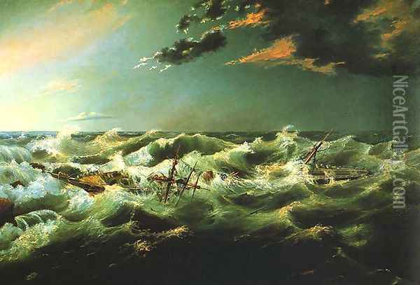 Admelia Wrecked, Cape Banks, 6th August 1859 Oil Painting - James Shaw