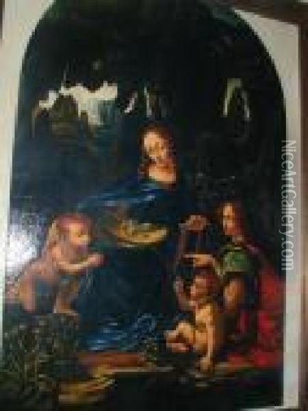 Madonna Of The Rocks Oil Painting - Leonardo Da Vinci