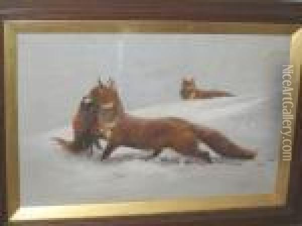 A Brace Of Poachers Oil Painting - Charles Whymper