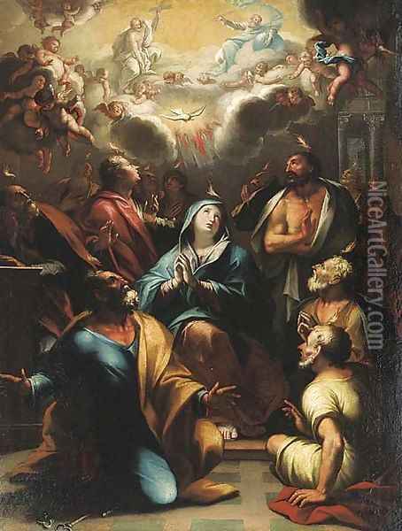 The Pentecost Oil Painting - Domenico Piola