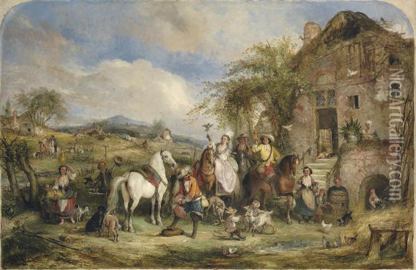 Before The Hunt Oil Painting - Henry Charles Andrews