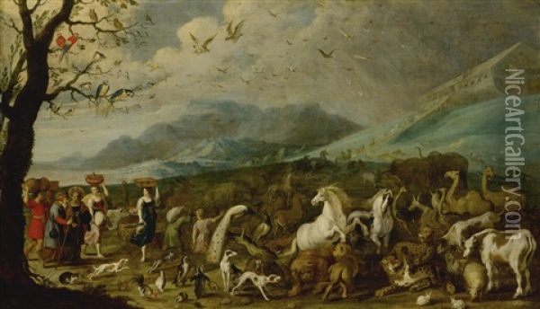 Entry Into Noah's Ark Oil Painting - Hans Jordaens III