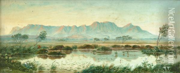 View Of Tablemountain Oil Painting - George Merritt Clark