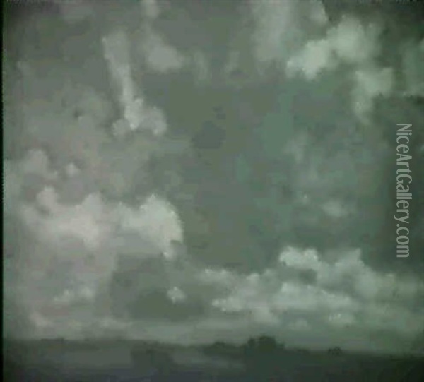 Big Sky / A Cloud Study Oil Painting - George Elmer Browne