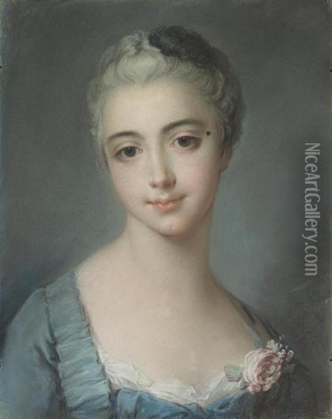 Portrait Of Ayoung Lady Oil Painting - Francois Boucher