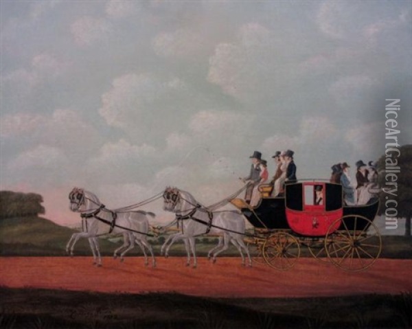 The Hempstead - London Coach Oil Painting - John Cordrey